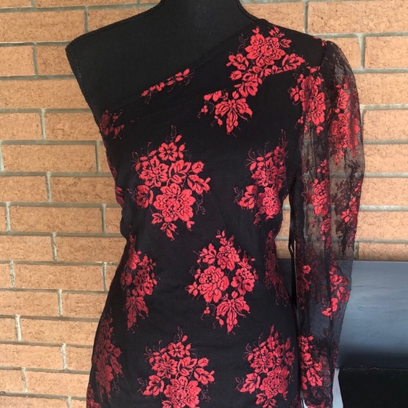 ❣️H:OURS❣️LEXANDER LACE ONE SHOULDER MINI DRESS❣️ - Picture 7 of 12